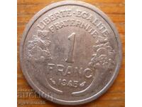 1 франк 1945 г  - Франция