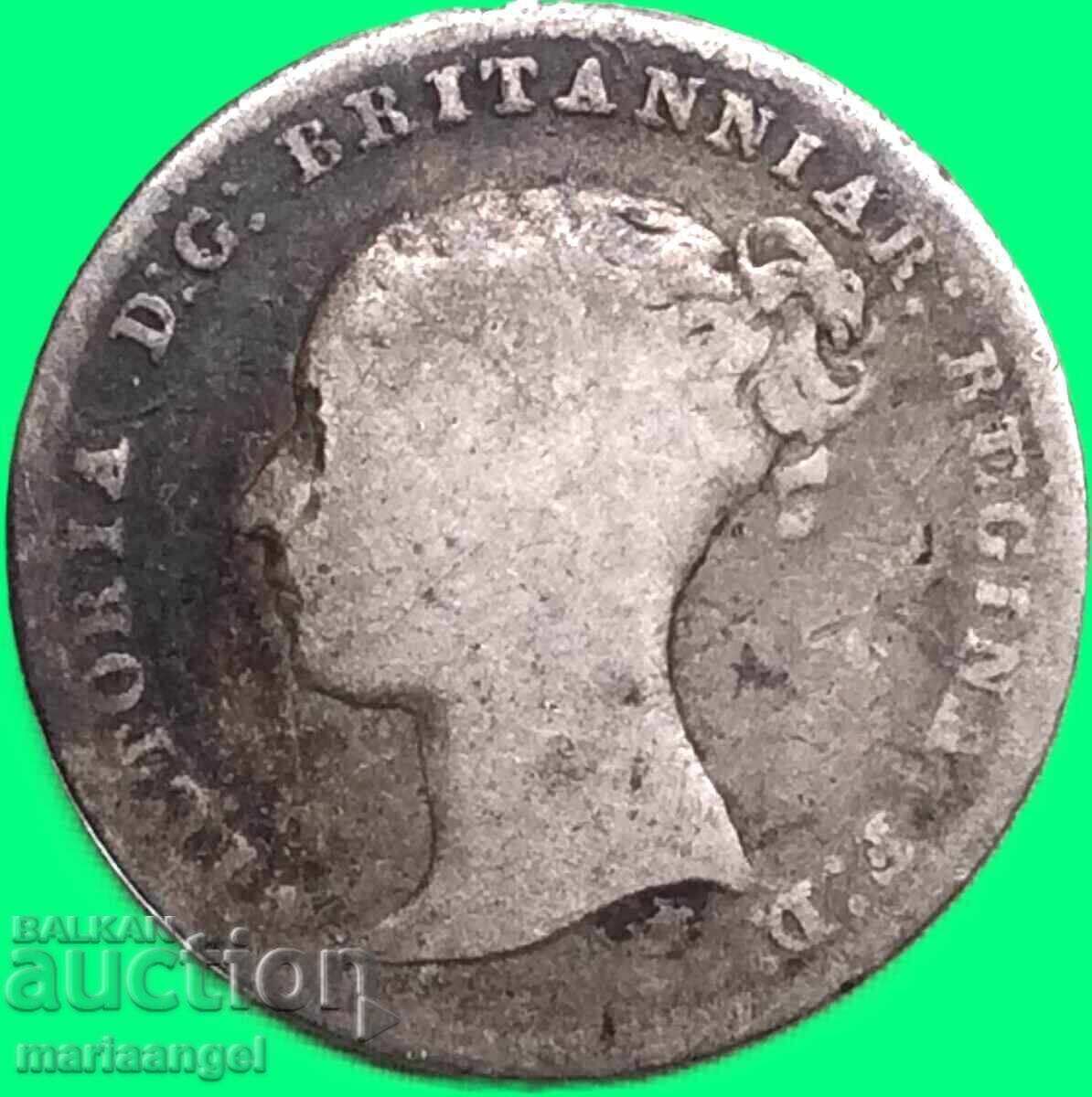 Marea Britanie 4 pence 1845 Groat Victoria argint cu preț € 27.40 | 53.59 BGN