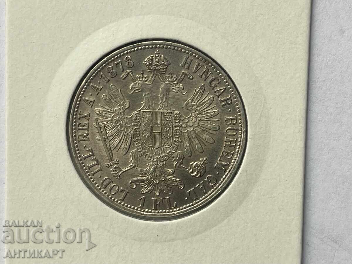 Σπάνιο ασημένιο νόμισμα Αυστρία 1 φλορίνι 1878 εξαιρετική κατάσταση