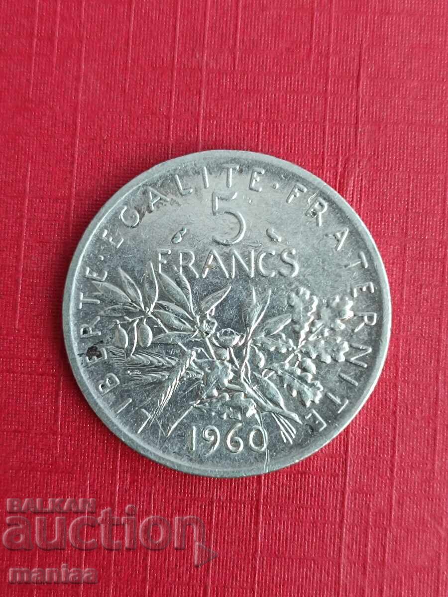 5 franci 1960. Argint!