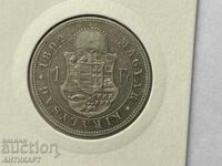 Monedă rară de argint Ungaria 1 forint 1892 excelent