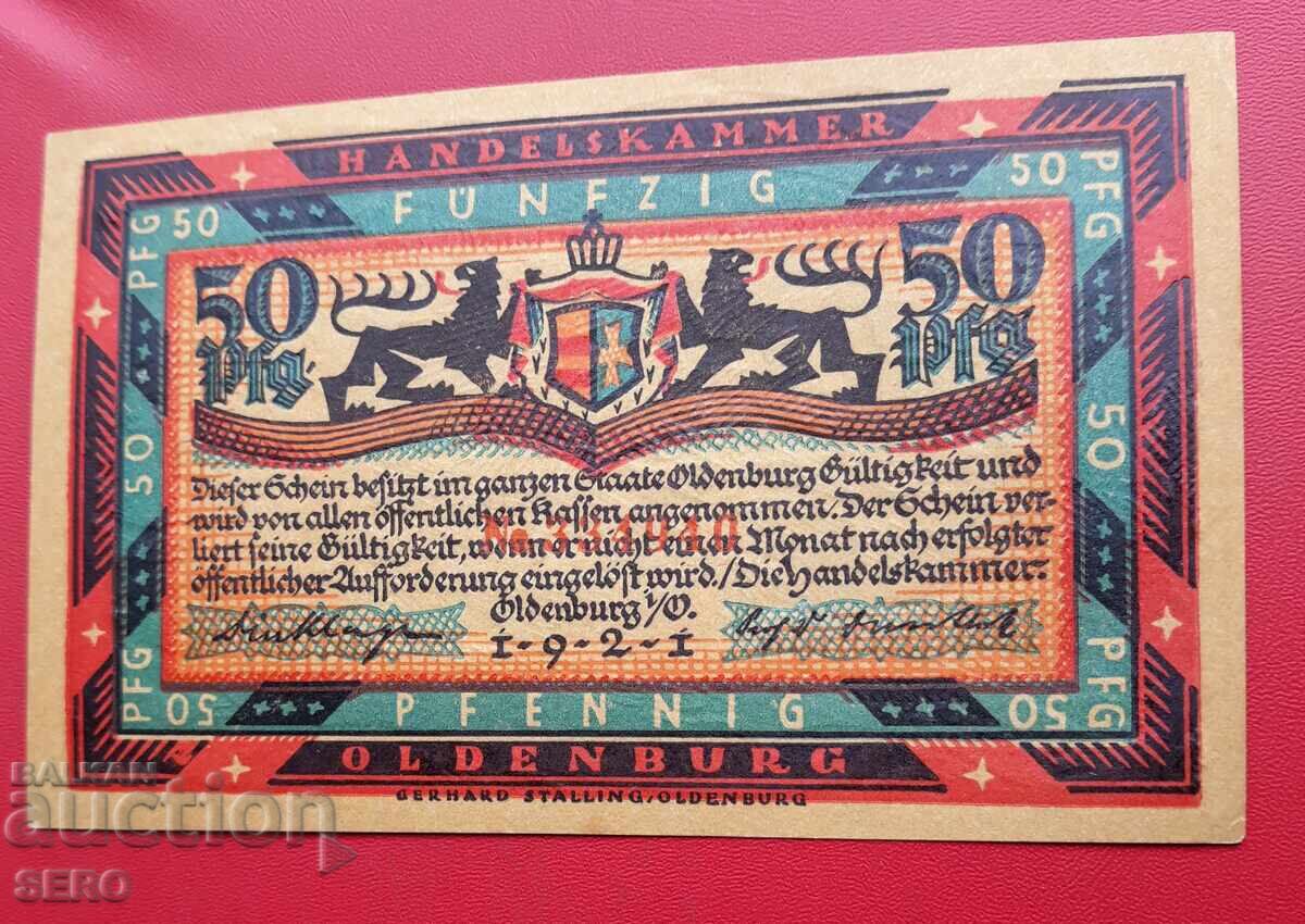 Bancnota-Germania-Saxonia-Oldenburg-50 Pfennig 1921 cu preț € 1.00 | 1.96 BGN