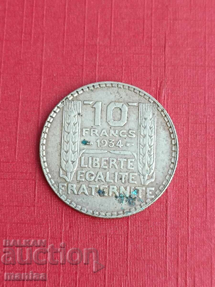 10 franci 1934 Argint ! cu preț € 25.00 | 48.90 BGN 10 franci 1934 Argint ! cu preț € 25.00 | 48.90 BGN