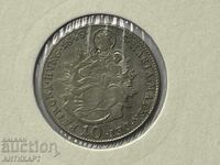 Monedă rară de argint Austria 10 creițari 1845