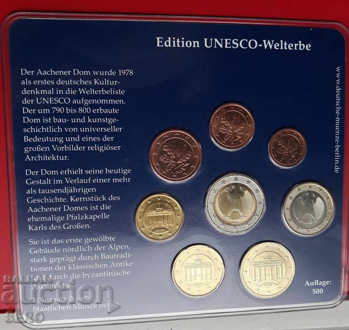 Germania-SET 2003 A din 8 monede euro-tiraj 500 exemplare cu preț € 14.00 | 27.38 BGN