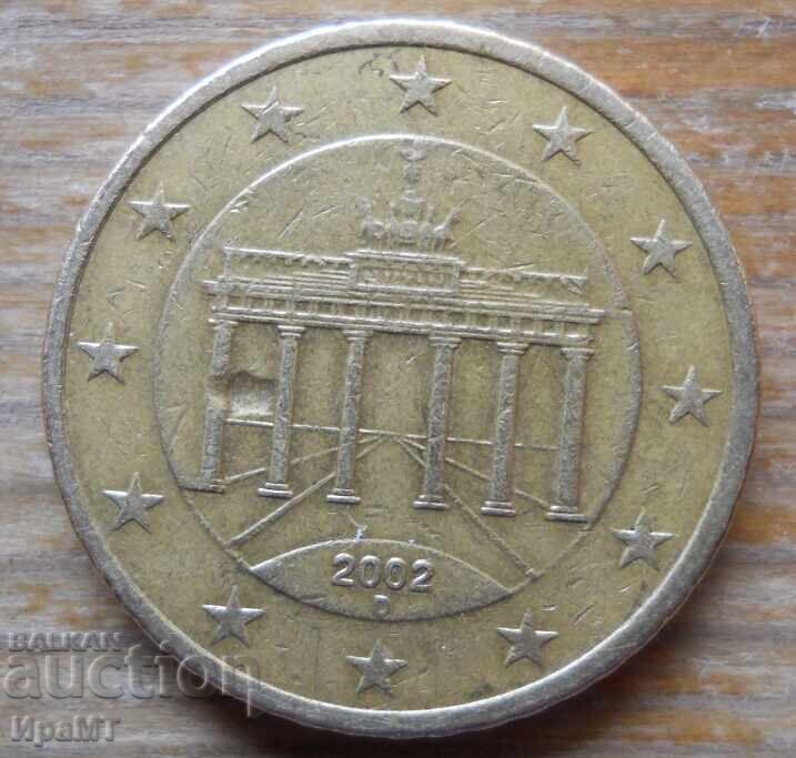 50 eurocenți 2002 Germania (cu defect) cu preț € 25.00 | 48.90 BGN 50 eurocenți 2002 Germania (cu defect) cu preț € 25.00 | 48.90 BGN
