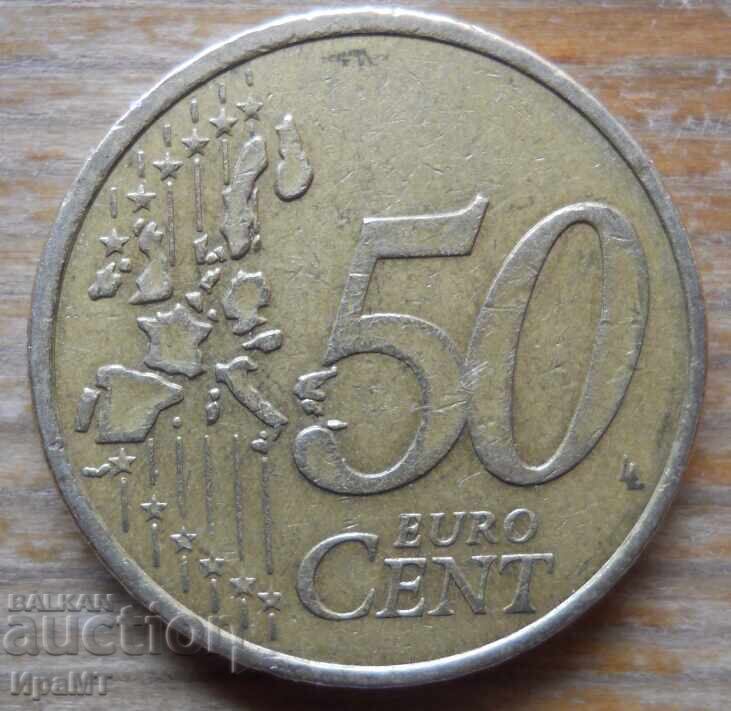 50 eurocenți 2002 Germania (cu defect) 50 eurocenți 2002 Germania (cu defect)