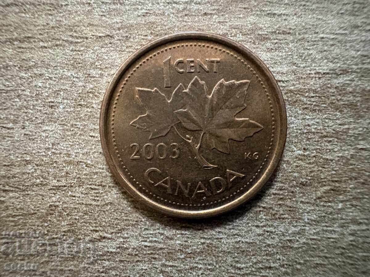 Canada - 1 cent (2003) - profil vechi, magnetică
