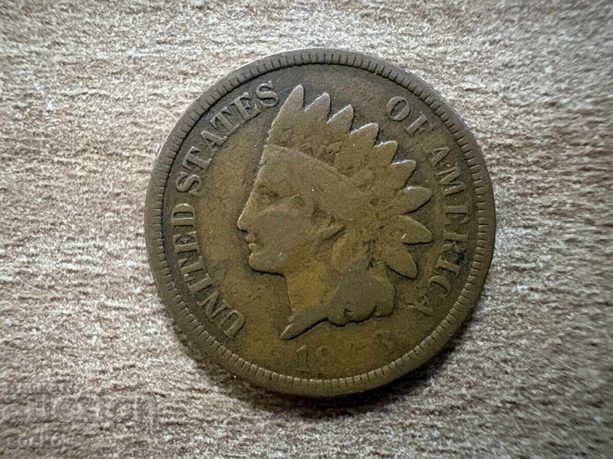 USA - 1 cent (1908) (it is worn and might be 1903 with price € 1.80 | 3.52 BGN