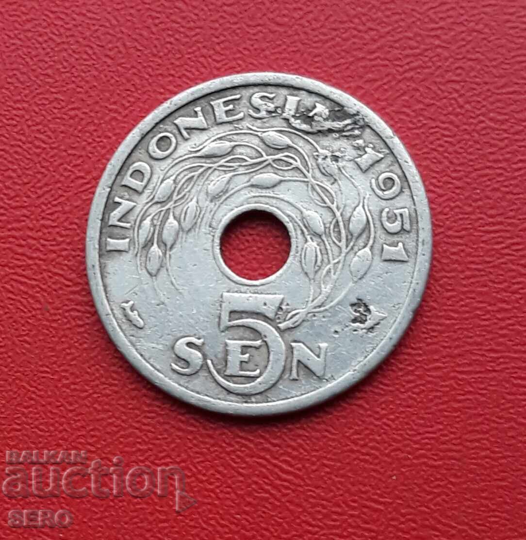 Индонезия-5 сен 1951 Индонезия-5 сен 1951