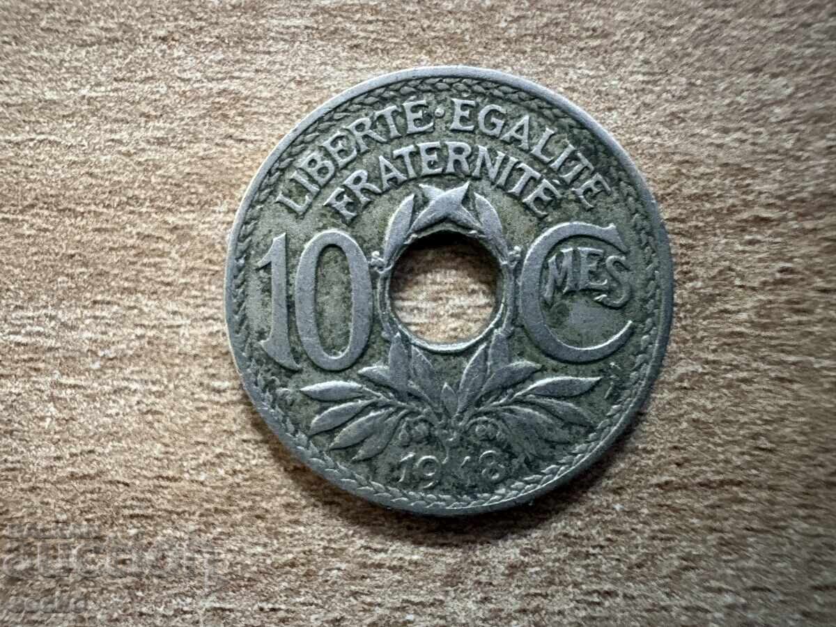 Франция - 10 сантима (1918)