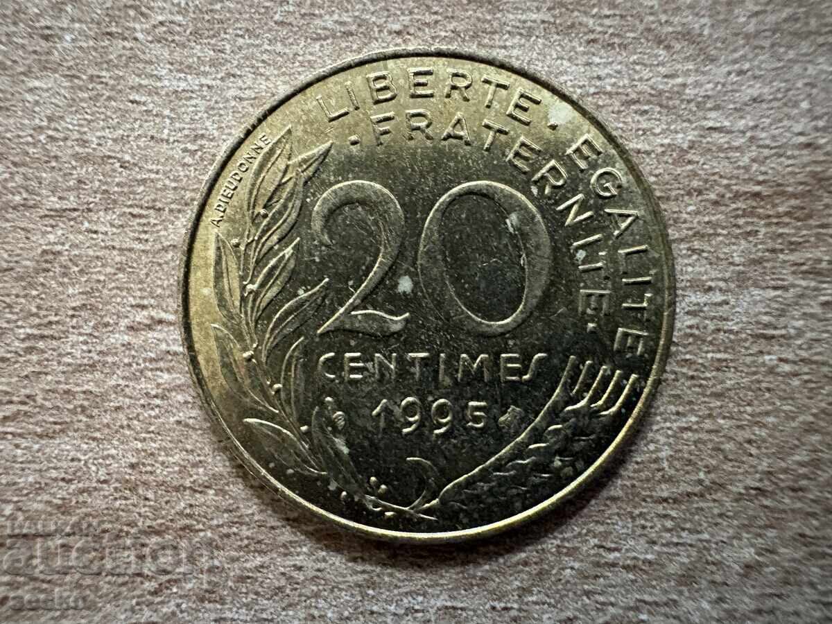 Franța - 20 centime (1995)