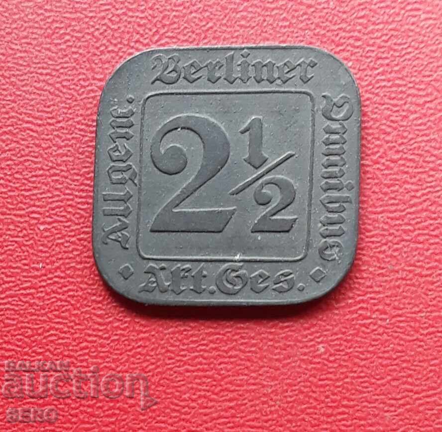 Германия-Берлин-2,5 пфенига 1916-за автобус