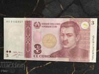 Bancnotă - Tadjikistan - 3 somoni UNC | 1999
