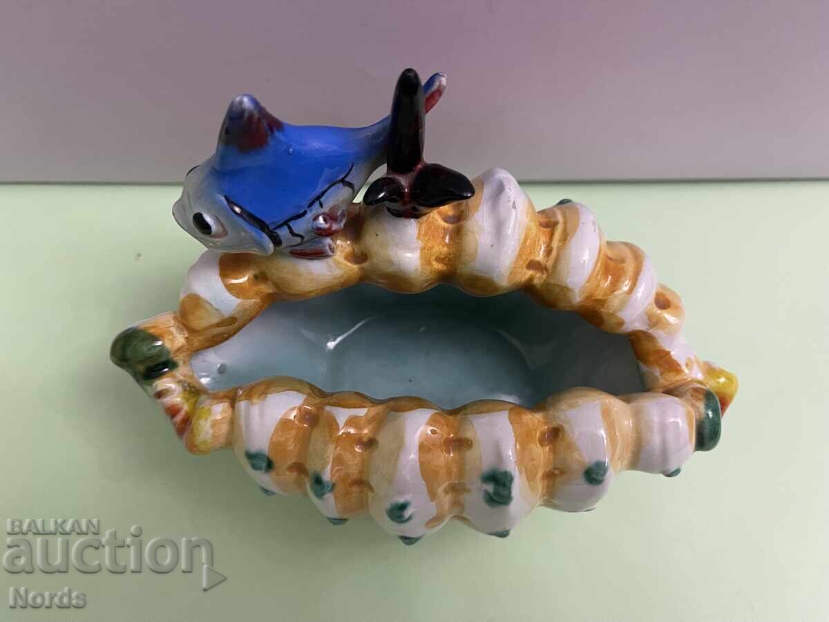 Auction  Sea motif small vase with hallmark