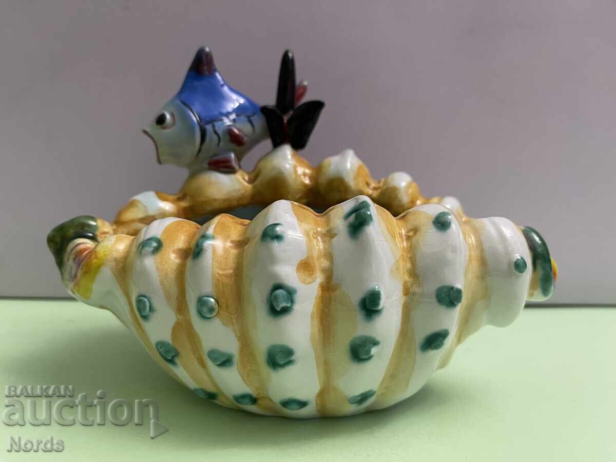 Sea motif small vase with hallmark - 5