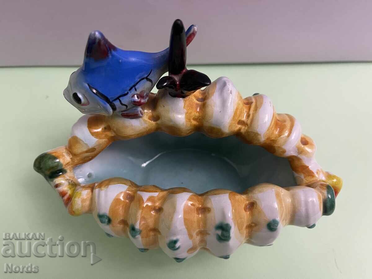 Sea motif small vase with hallmark - 6