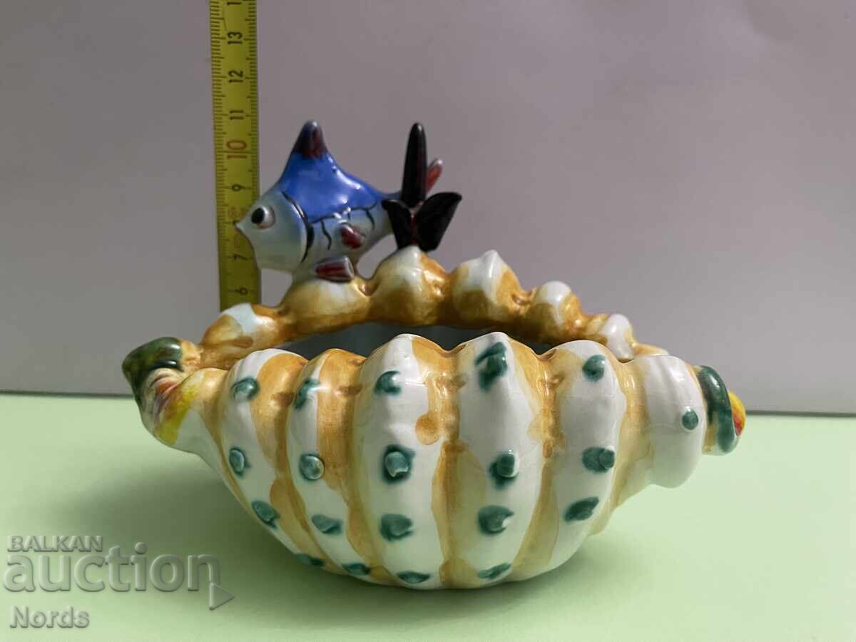 Sea motif small vase with hallmark - 7