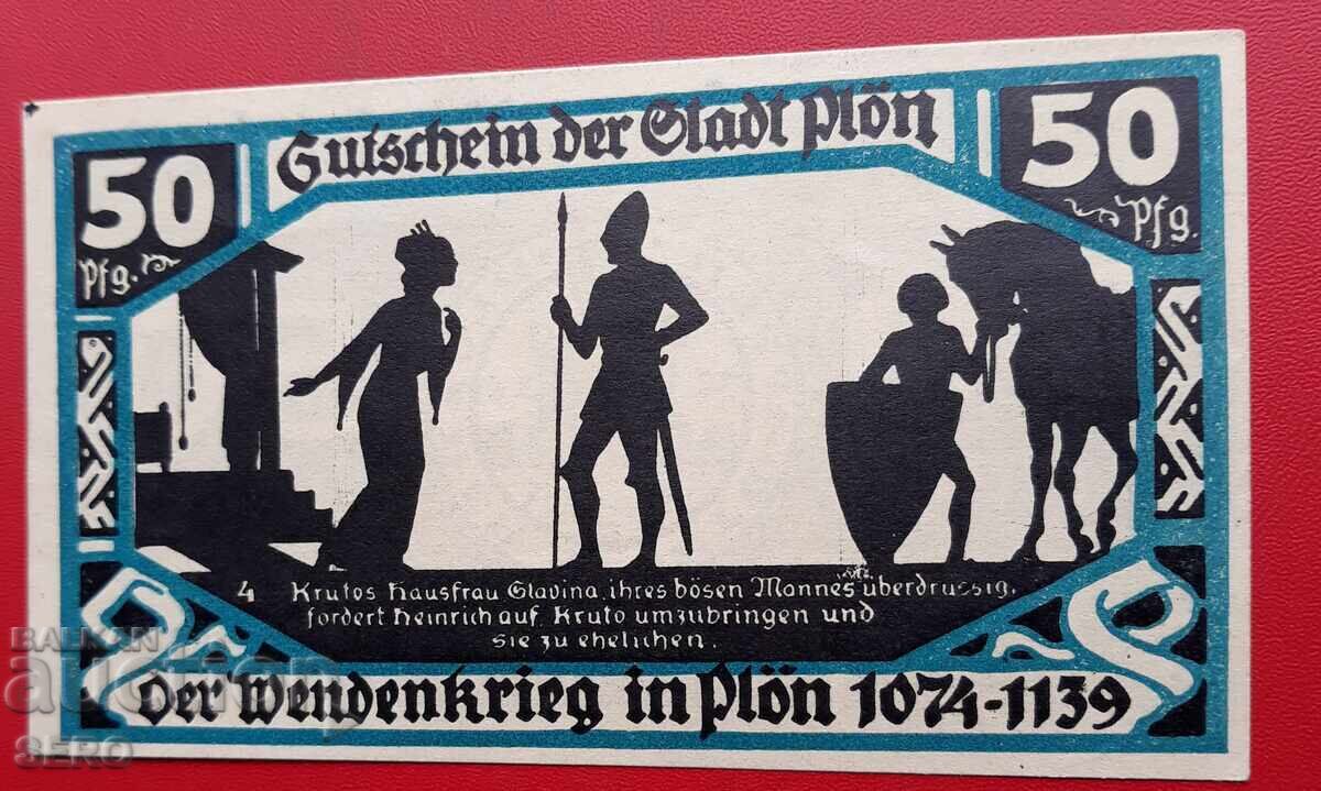 Банкнота-Германия-Шлезвиг-Холщайн-Пльон-50 пфенига 1921 Банкнота-Германия-Шлезвиг-Холщайн-Пльон-50 пфенига 1921