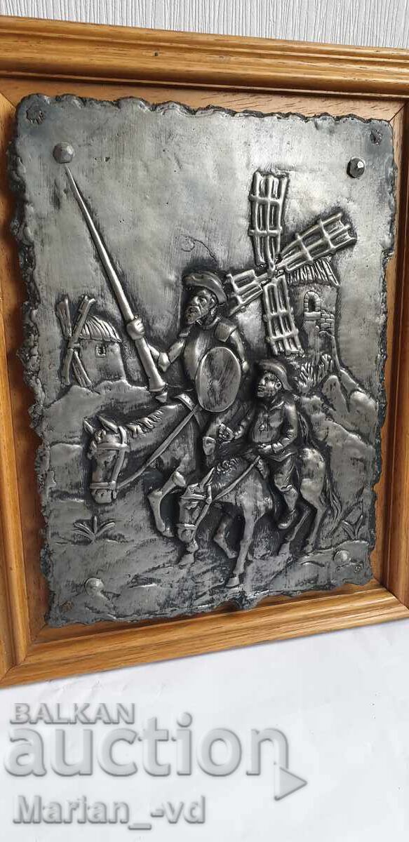 Tablou metalic în relief cu Don Quijote și Sancho Panza - 7 Tablou metalic în relief cu Don Quijote și Sancho Panza - 7