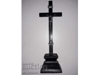 CRUCE VECHE ARGINT 800, LEMN. SECOLUL AL XVIII-LEA