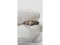 Σπάνιο ασημένιο δαχτυλίδι της περιόδου της Αναγέννησης του 19ου αιώνα με χεράκια