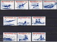 Mint stamps Airplanes Ships Pearl Harbor 1991 from Guyana