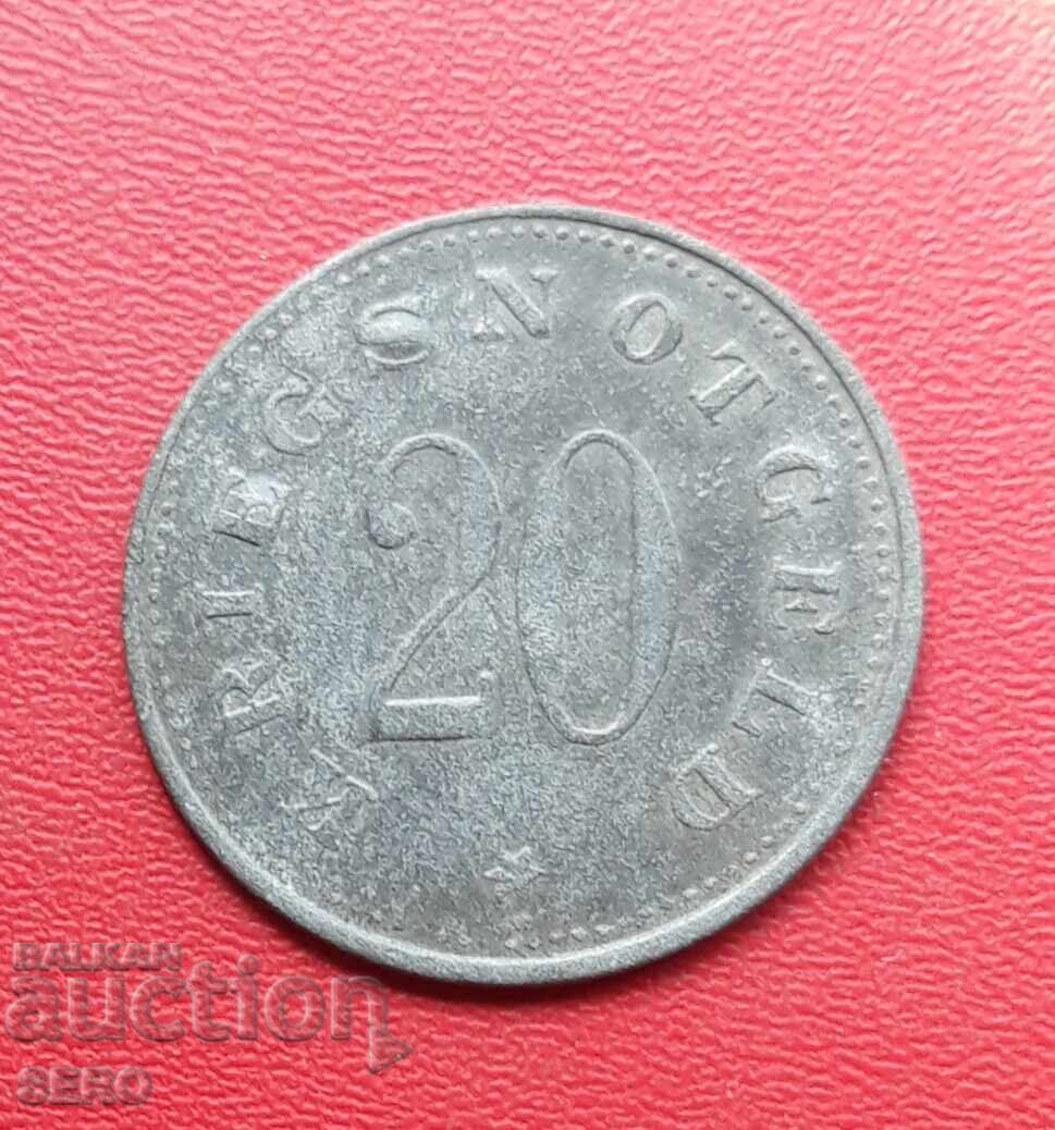 Германия-Бавария-Цвизел-20 пфенига 1918