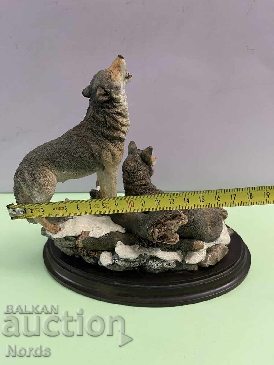 Frumoasă figurină cuplu de lupi - 6 Frumoasă figurină cuplu de lupi - 6