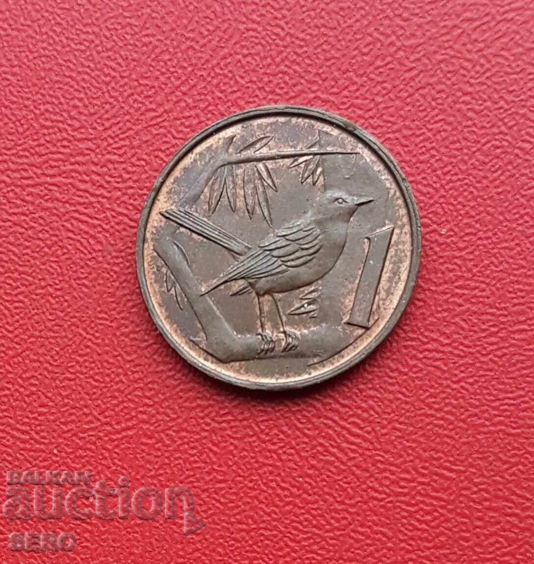 Каймански острови-1 цент 1972 Каймански острови-1 цент 1972