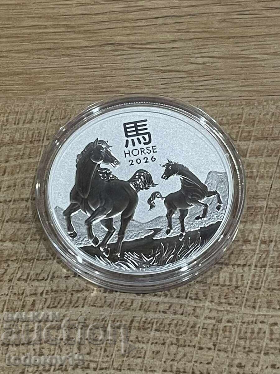 Auction  Promo!!! Silver 1 oz coin "Year of the Horse" 2026
