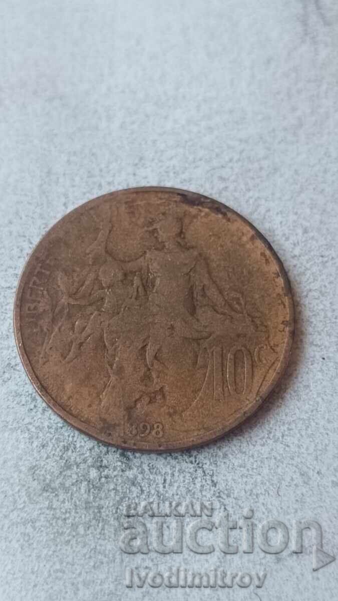 Franța 10 centime 1898 Franța 10 centime 1898