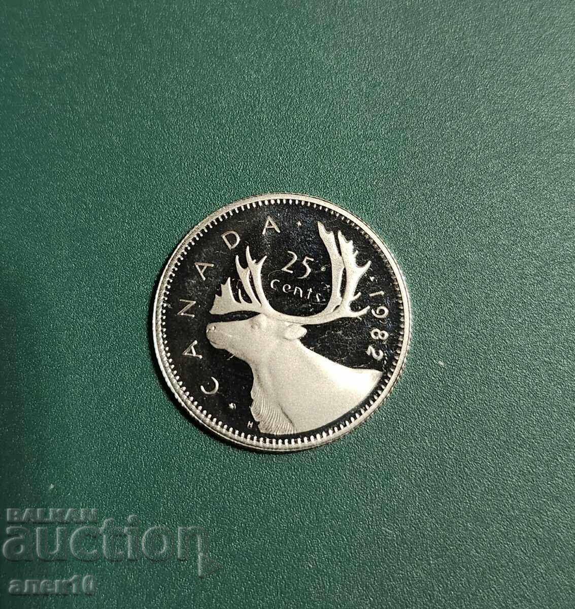 Canada 25 cents 1982 proof