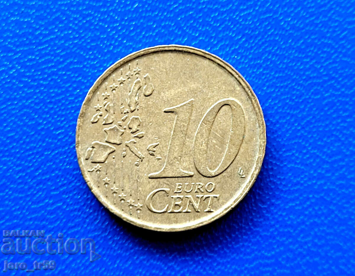 Белгия 10 евроцента Euro cent 2001 с цена € 0.90 | 1.76 лв.