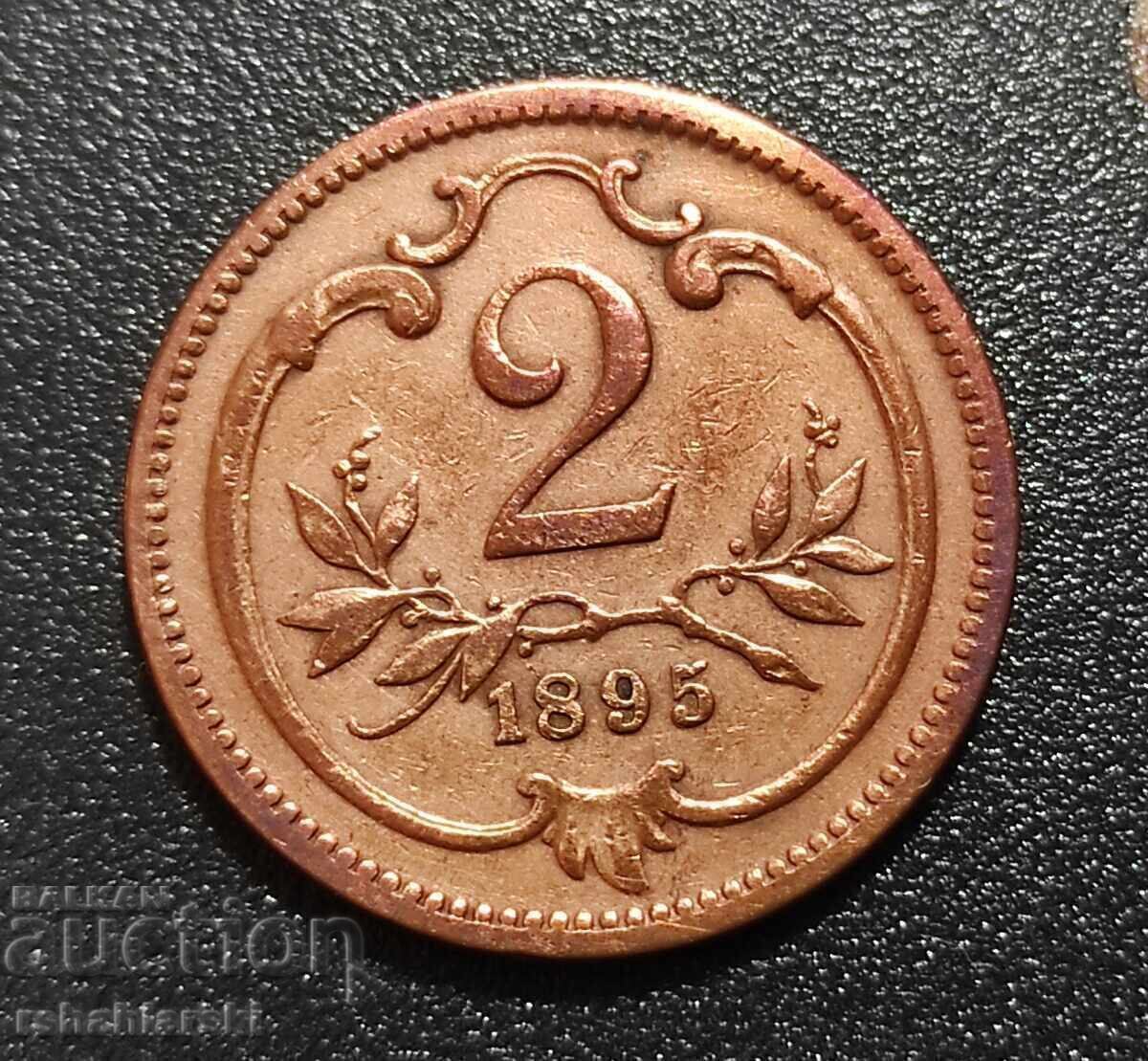 Coin Austria 2 heller, 1895