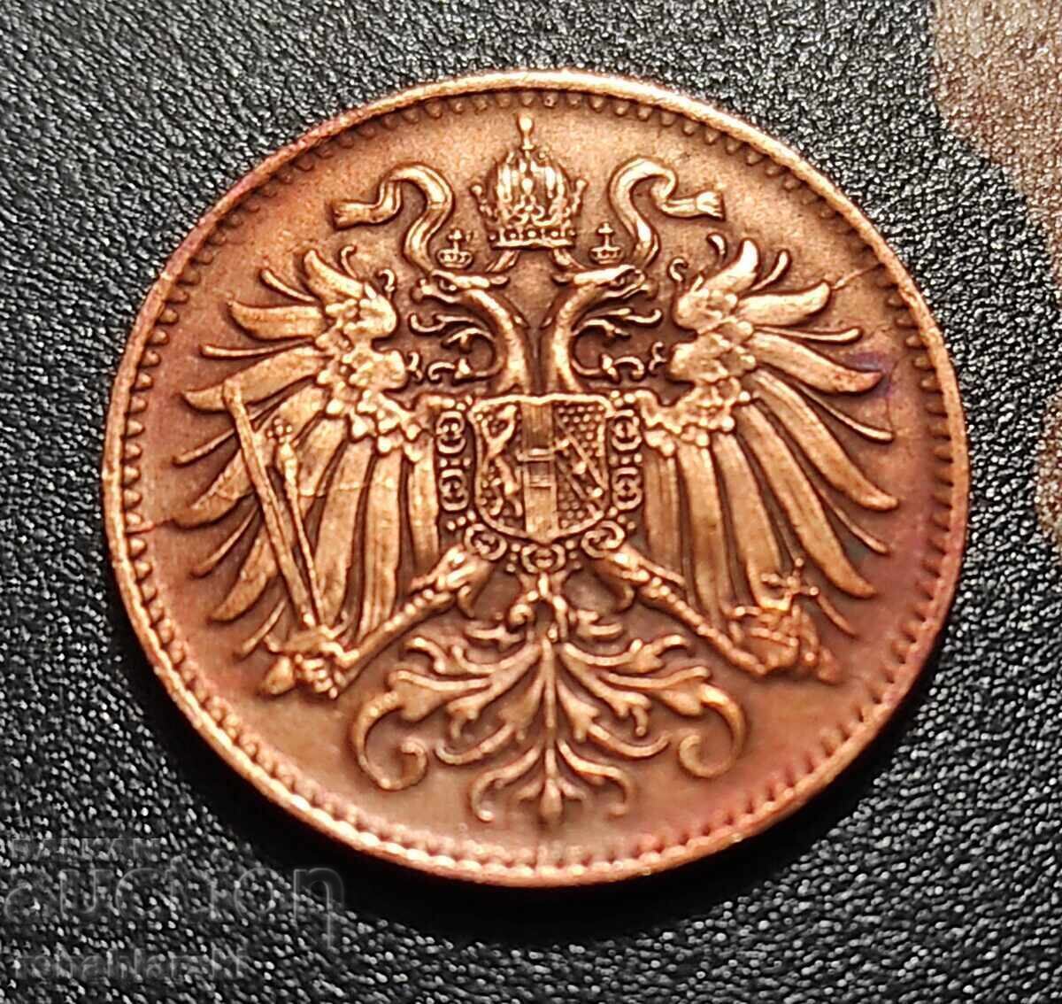 Monedă Austria 2 helleri, 1893 cu preț € 1.00 | 1.96 BGN