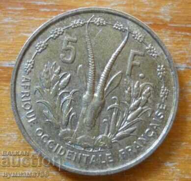 5 franci 1956 - Africa de Vest (colonie franceză)