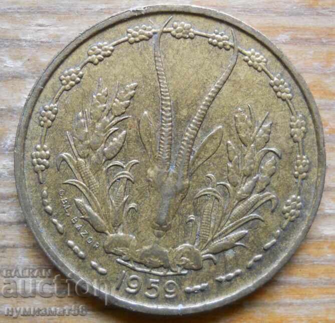10 франка 1959 г  - Западна Африка с цена € 1.60 | 3.13 лв.
