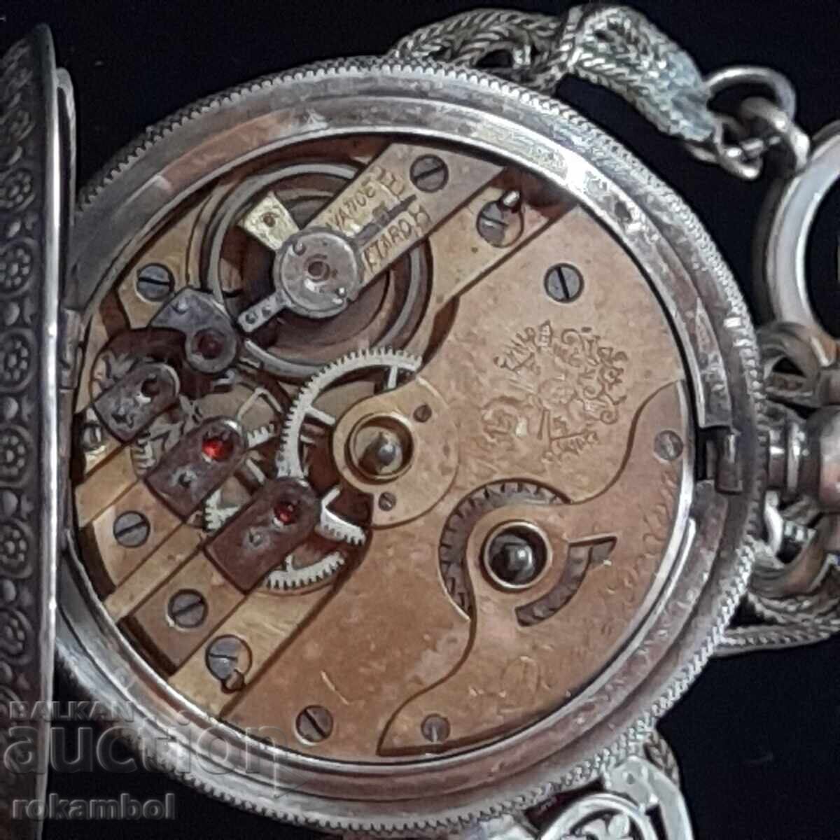 Ceas de buzunar antic din argint J.Dent London - 5