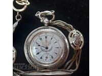 Старинен сребърен джобен часовник J.Dent London