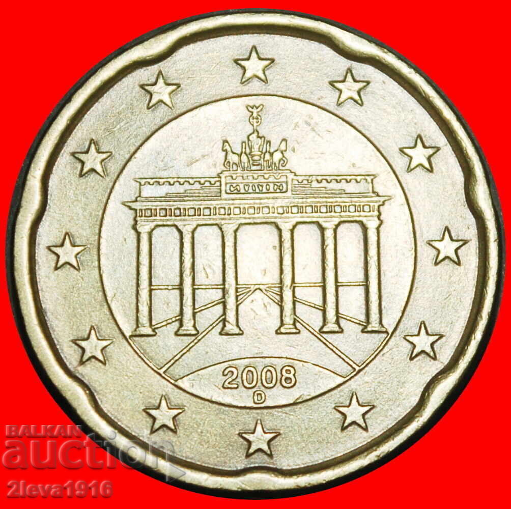 Ⰺ NORDIC GOLD 2007-2026: GERMANY★20 EURO CENTS 2008D BAVARIA Ⰺ NORDIC GOLD 2007-2026: GERMANY★20 EURO CENTS 2008D BAVARIA