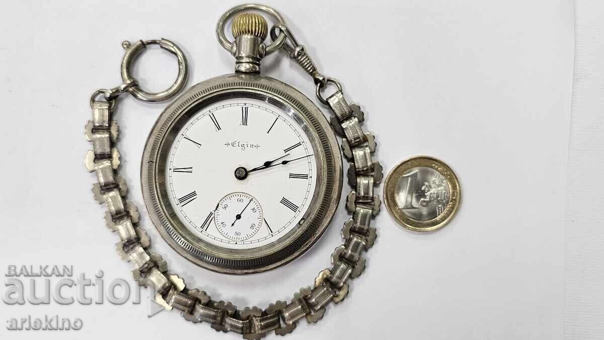 Σπάνιο ρολόι τσέπης "ELGIN" - USA - Αμερική + Chatelaine με τιμή € 75.00 | 146.69 BGN