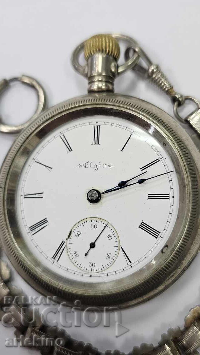 Δημοπρασία Σπάνιο ρολόι τσέπης "ELGIN" - USA - Αμερική + Chatelaine