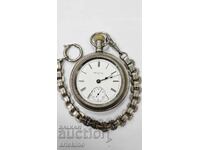 Рядък Джобен Часовник "ELGIN" - USA - Америка + Шатлен