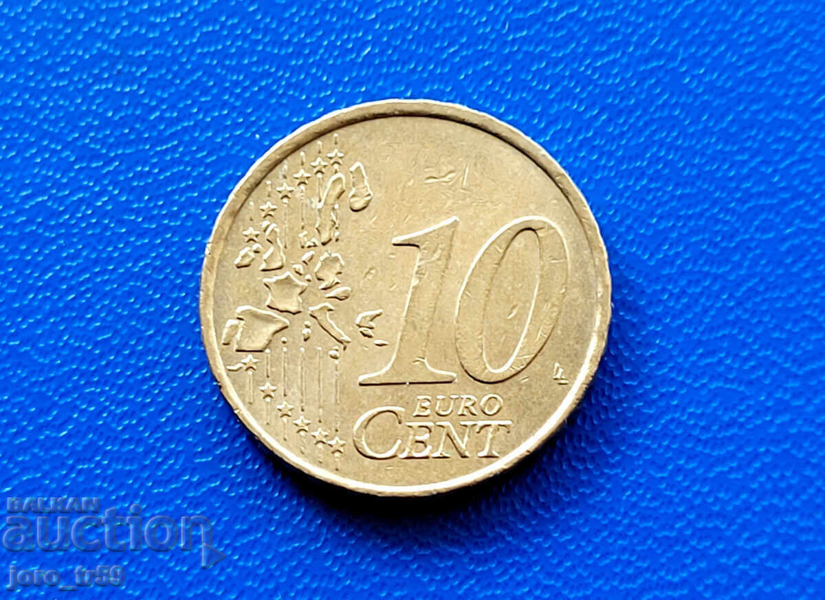 Германия 10 евроцента Euro cent 2002 F с цена € 0.30 | 0.59 лв.