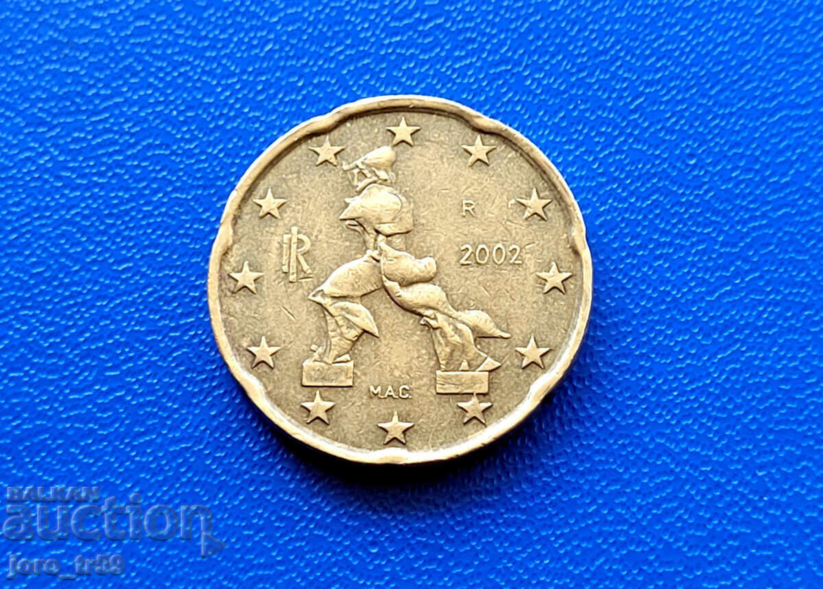 Италия 20 евроцента Euro cent 2002
