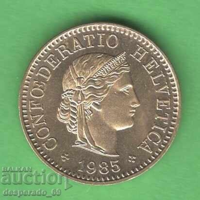 (¯`'•.¸ 5 rappen 1985 ELVEȚIA UNC- ¸.•'´¯)