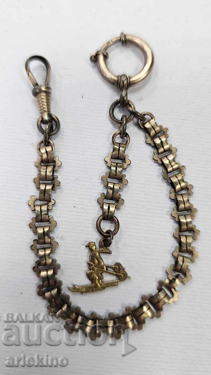 Interesant, de colecție, Șatlen, Lanț pentru ceas de buzunar Interesant, de colecție, Șatlen, Lanț pentru ceas de buzunar