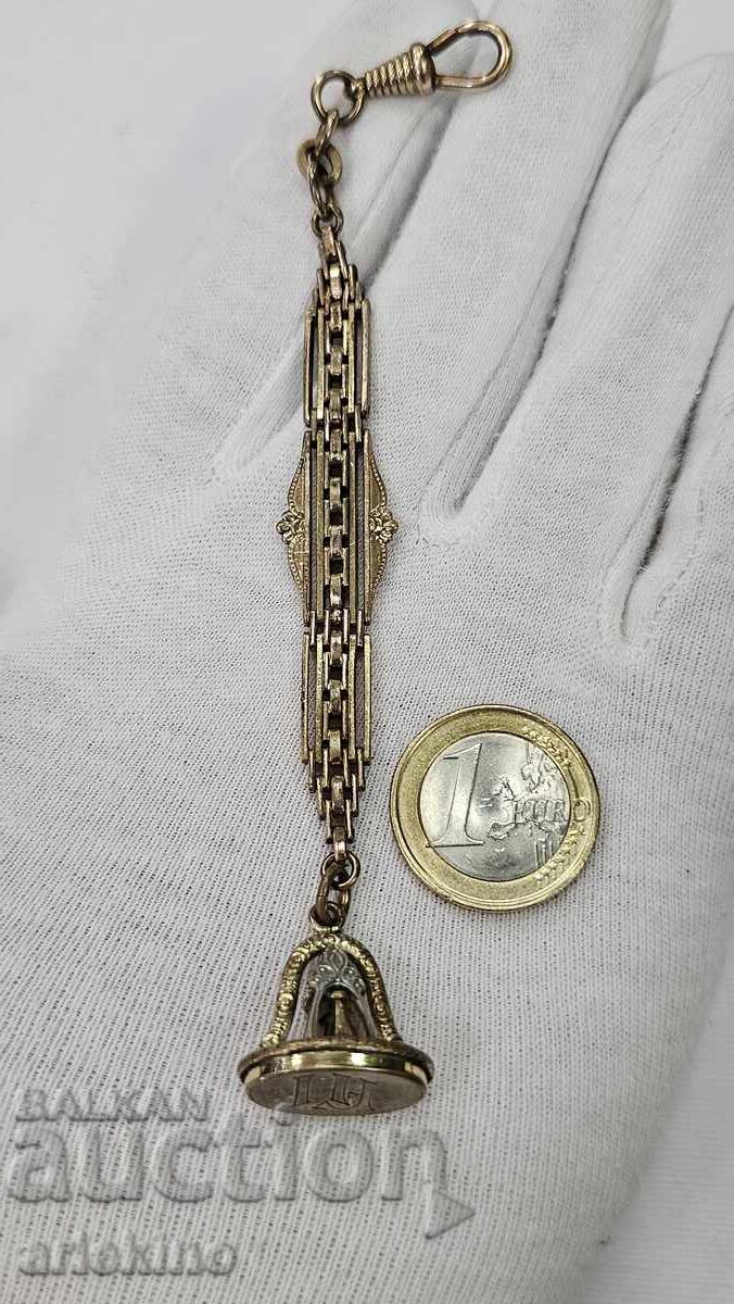 Interesant, de colecție, Șatlen, Lanț pentru ceas de buzunar Interesant, de colecție, Șatlen, Lanț pentru ceas de buzunar