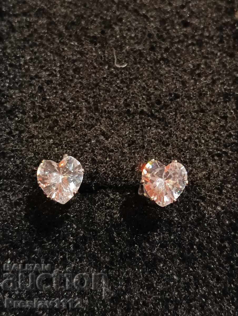 Σκουλαρίκια με Μοϊσανίτη Heart 1ct Σκουλαρίκια με Μοϊσανίτη Heart 1ct